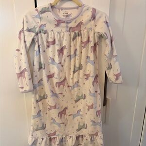 Fleece Unicorn Print Kids Pajama dres